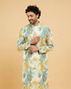 Turquoise Blue Yellow Kurta Pajama